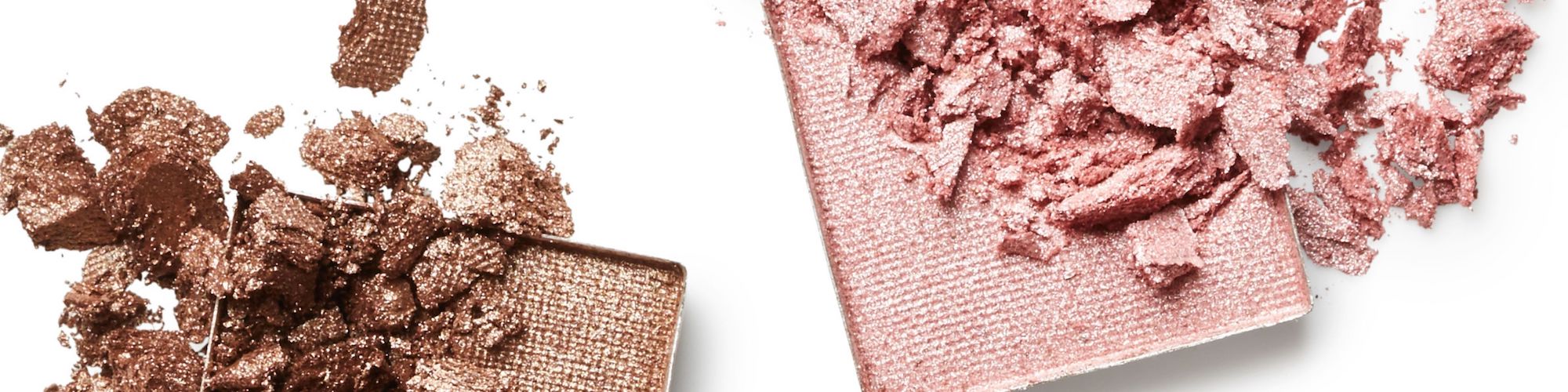 Mineral, talc free eyeshadow pan swatches in pink and brown from InClinic Cosmetics